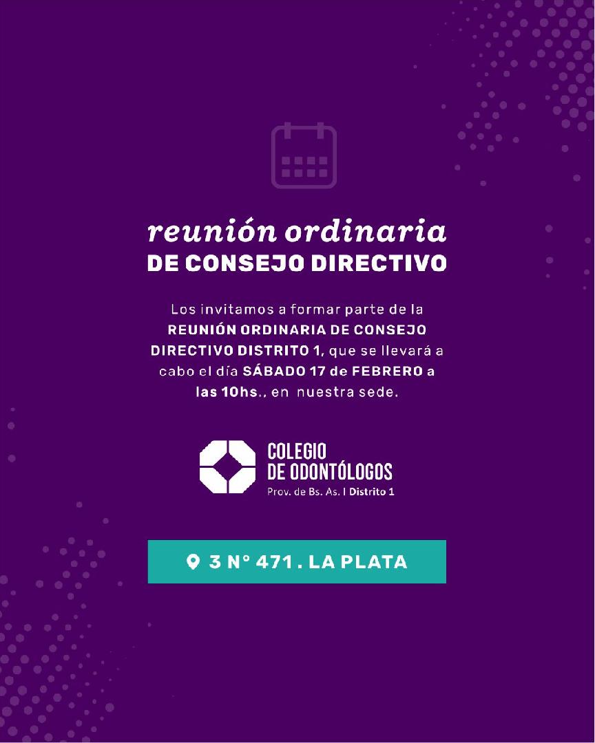 EUNIÓN ORDINARIA DEL CONSEJO DIRECTIVO DEL DISTRITO 1 2024