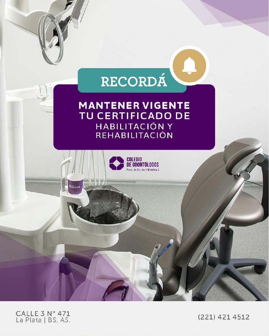MANTENÉ VIGENTE TU CERTIFICADO DE HABILITACIÓN Y REHABILITACIÓN