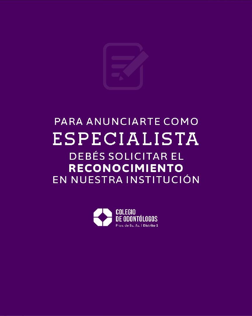 SOLICITÁ EL RECONOCIMIENTO EN NUESTRA INSTITUCIÓN