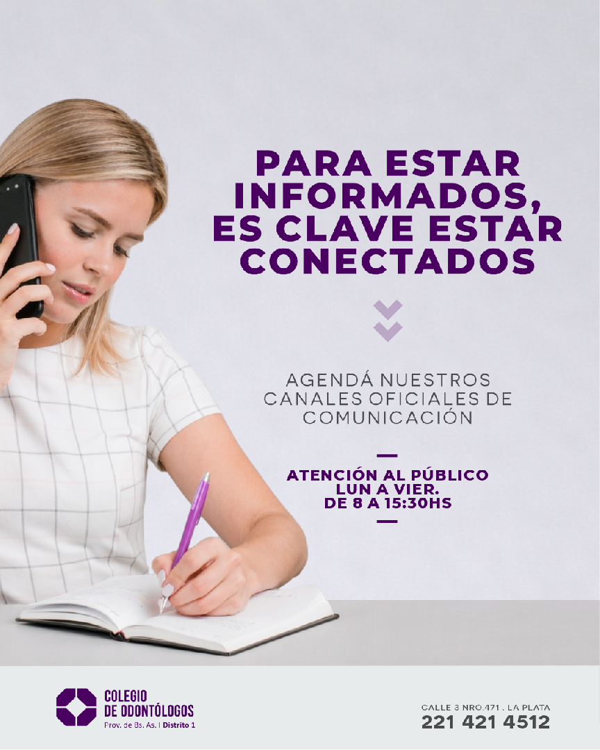 AGENDÁ NUESTROS CANALES OFICIALES DE COMUNICACIÓN