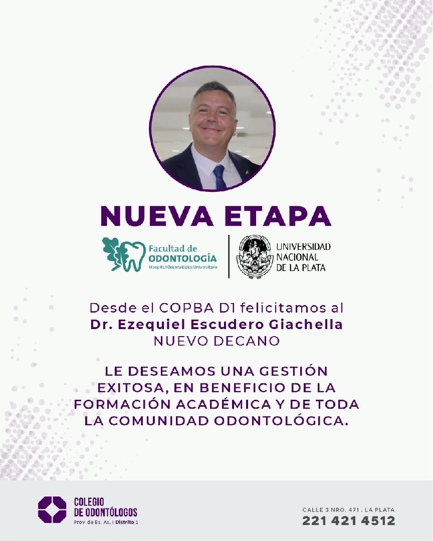 NUEVO DECANO EN LA FACULTAD DE ODONTOLOGÍA DE LA UNLP