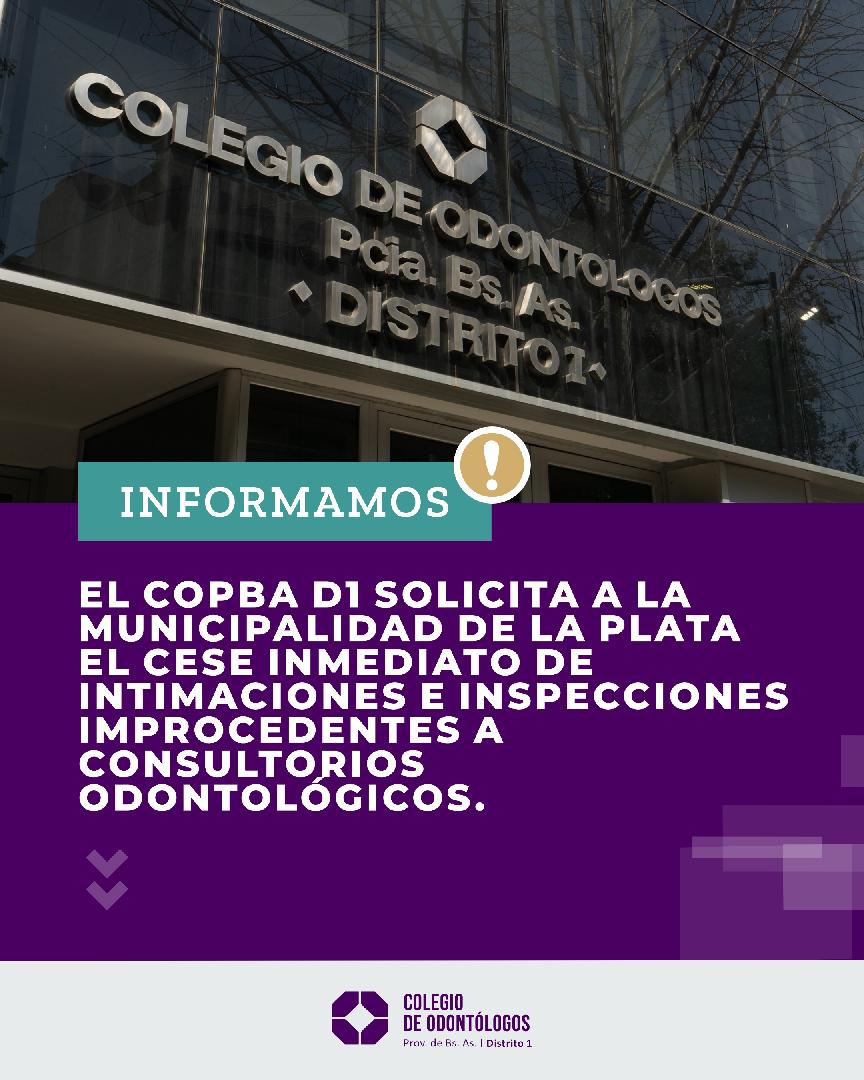 EL COPBA D1I SOLICITA EL CESE DE INTIMACIONES MUNICIPALES