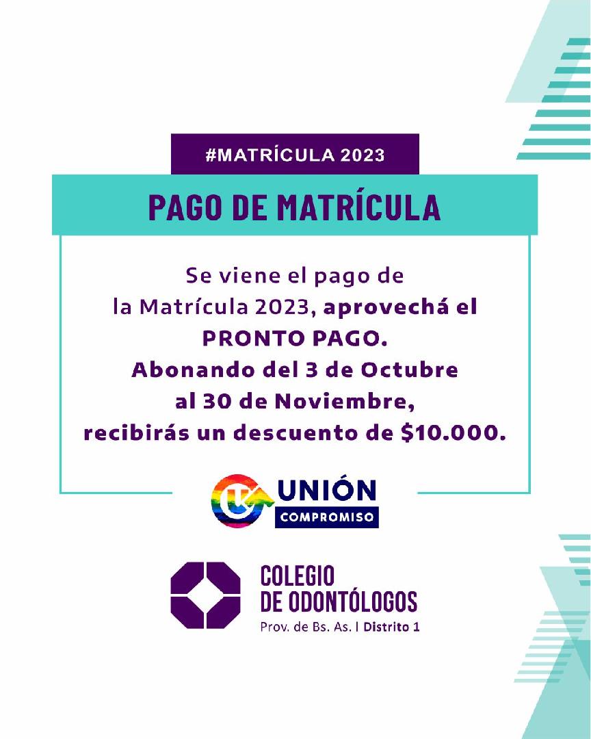 PAGO DE MATRÍCULA